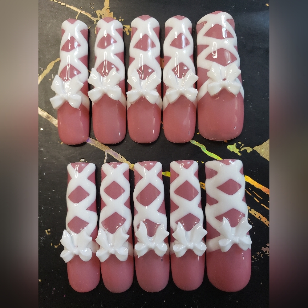 Handmade XL Square hard gel press on nails SIZE LARGE ONLY